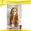 High quality body wave white girl long synthetic hair curly wigs